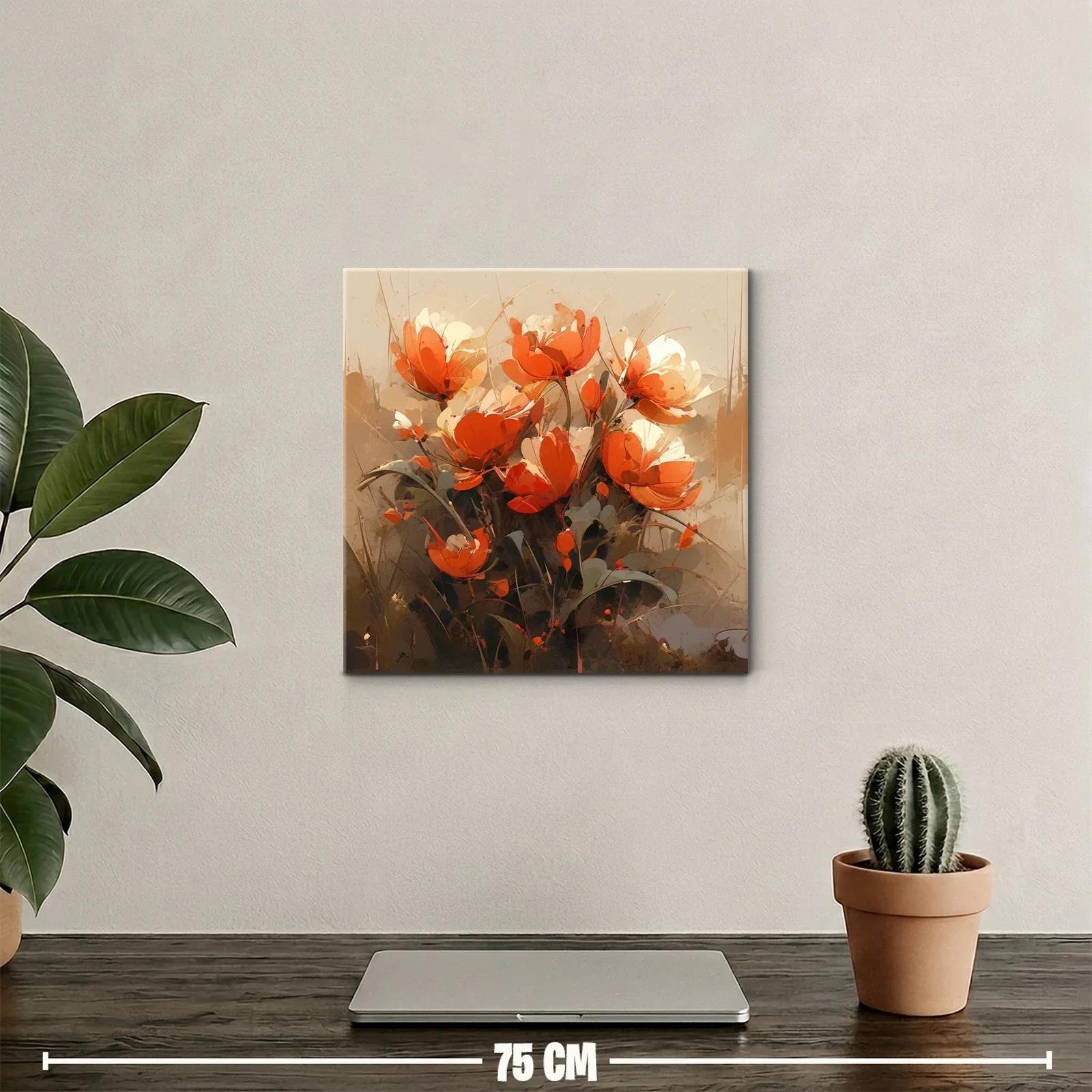 Bouquet de flores vibrantes en tonos cálidos y tierra — miniatura 2