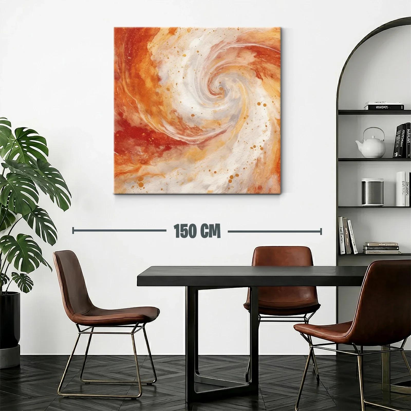 Cuadro abstracto en espiral con tonos cálidos y vibrantes — miniatura 2