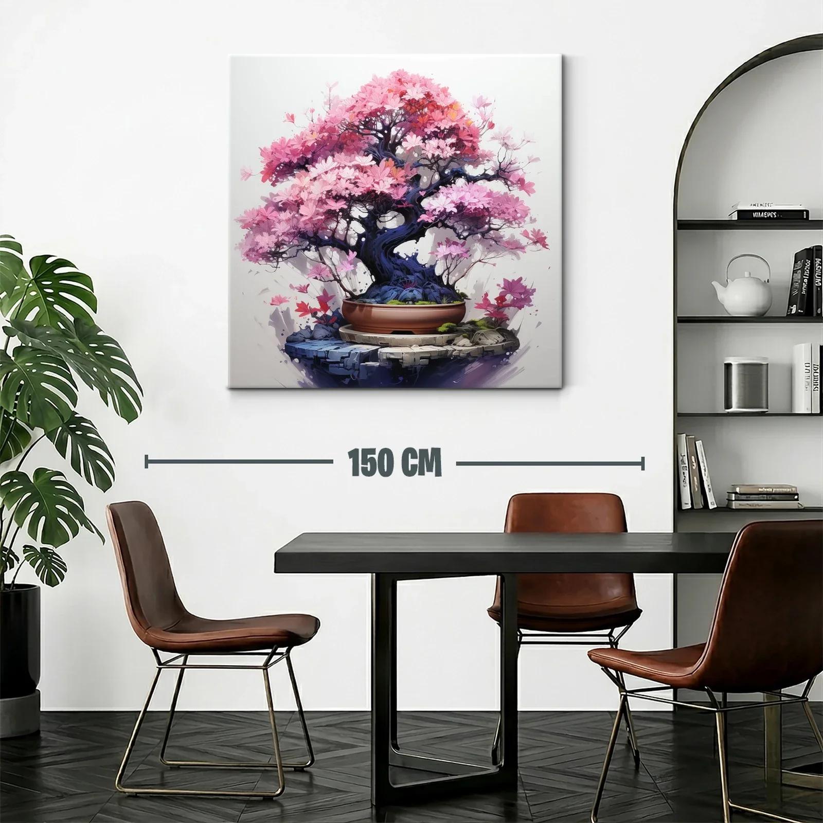 Árbol Bonsái con Flores Rosadas y Detalles Vibrantes — miniatura 2