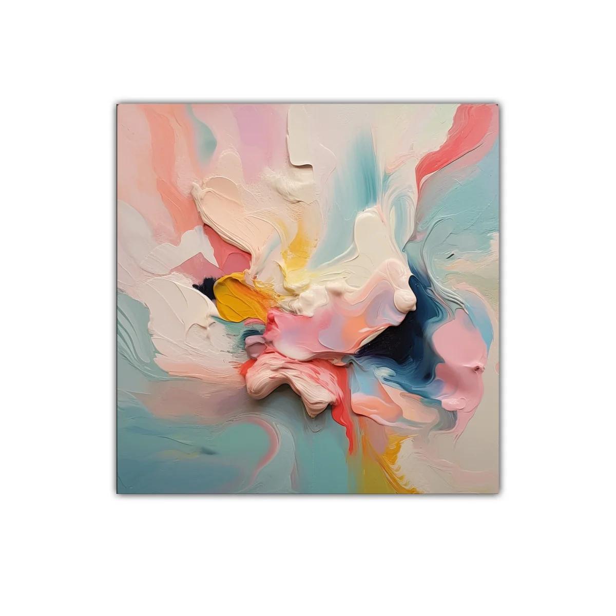 Cuadro decorativo abstracto con tonos pastel y vibrantes — miniatura 1