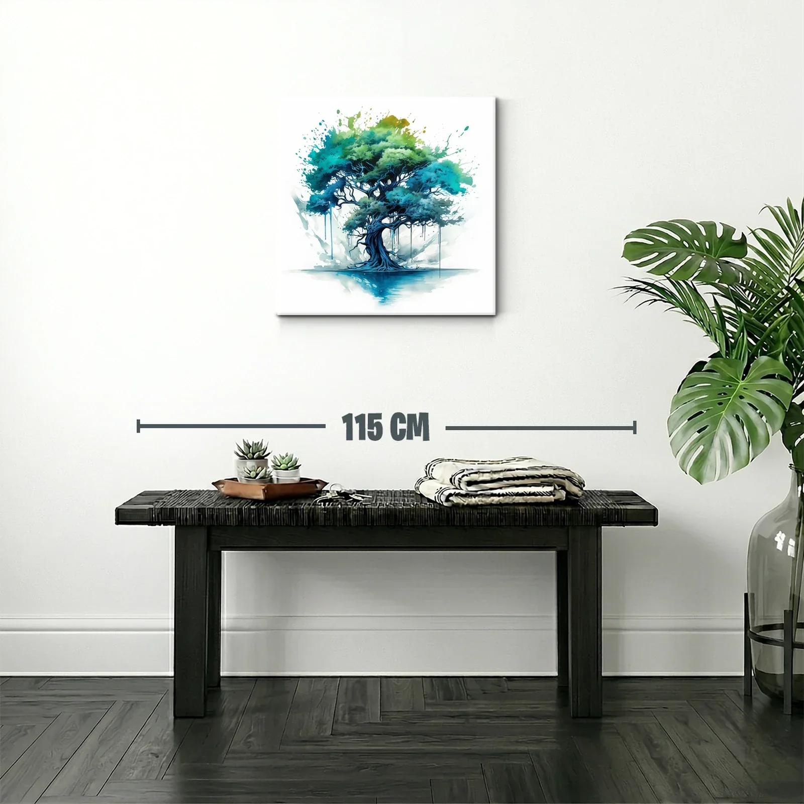 Árbol vibrante con tonos azules y verdes intensos — miniatura 2