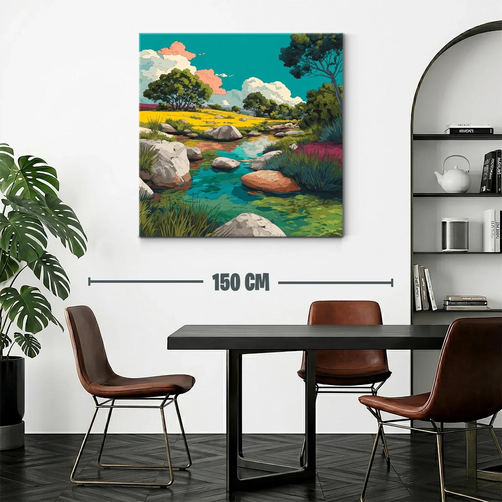 Paisaje natural con río sereno y árboles verdes — miniatura 2