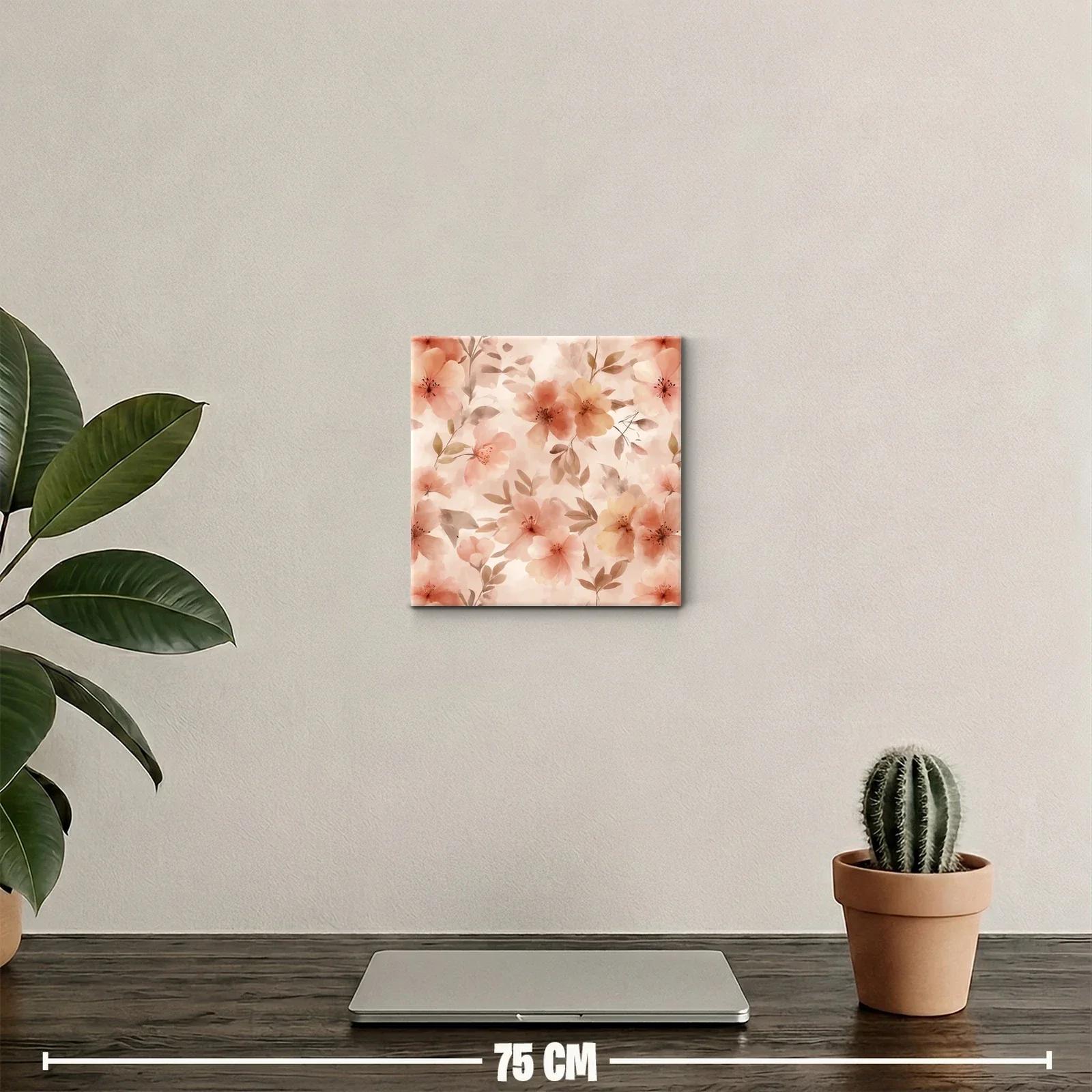 Cuadro decorativo con delicadas flores en tonos cálidos — miniatura 2