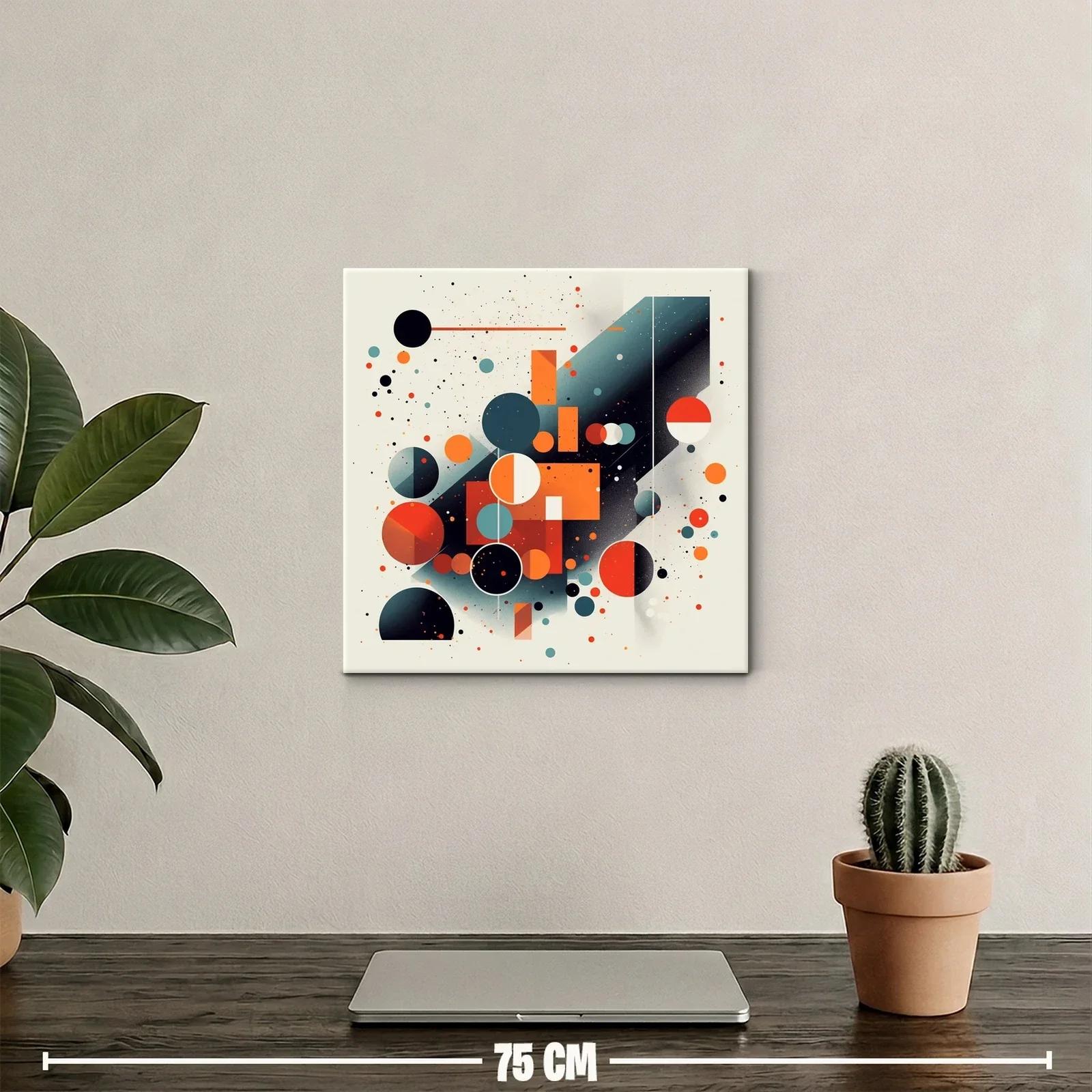 Composición geométrica con círculos y rectángulos en tonos cálidos — miniatura 2