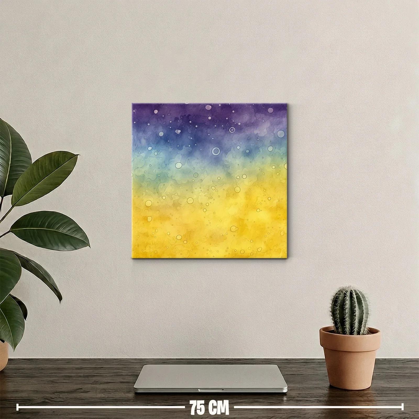 Composición abstracta en tonos morado azul y amarillo — miniatura 2