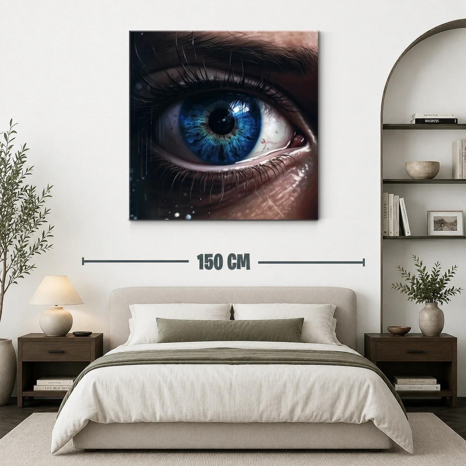 Detalle impactante de un ojo azul con texturas profundas — miniatura 3