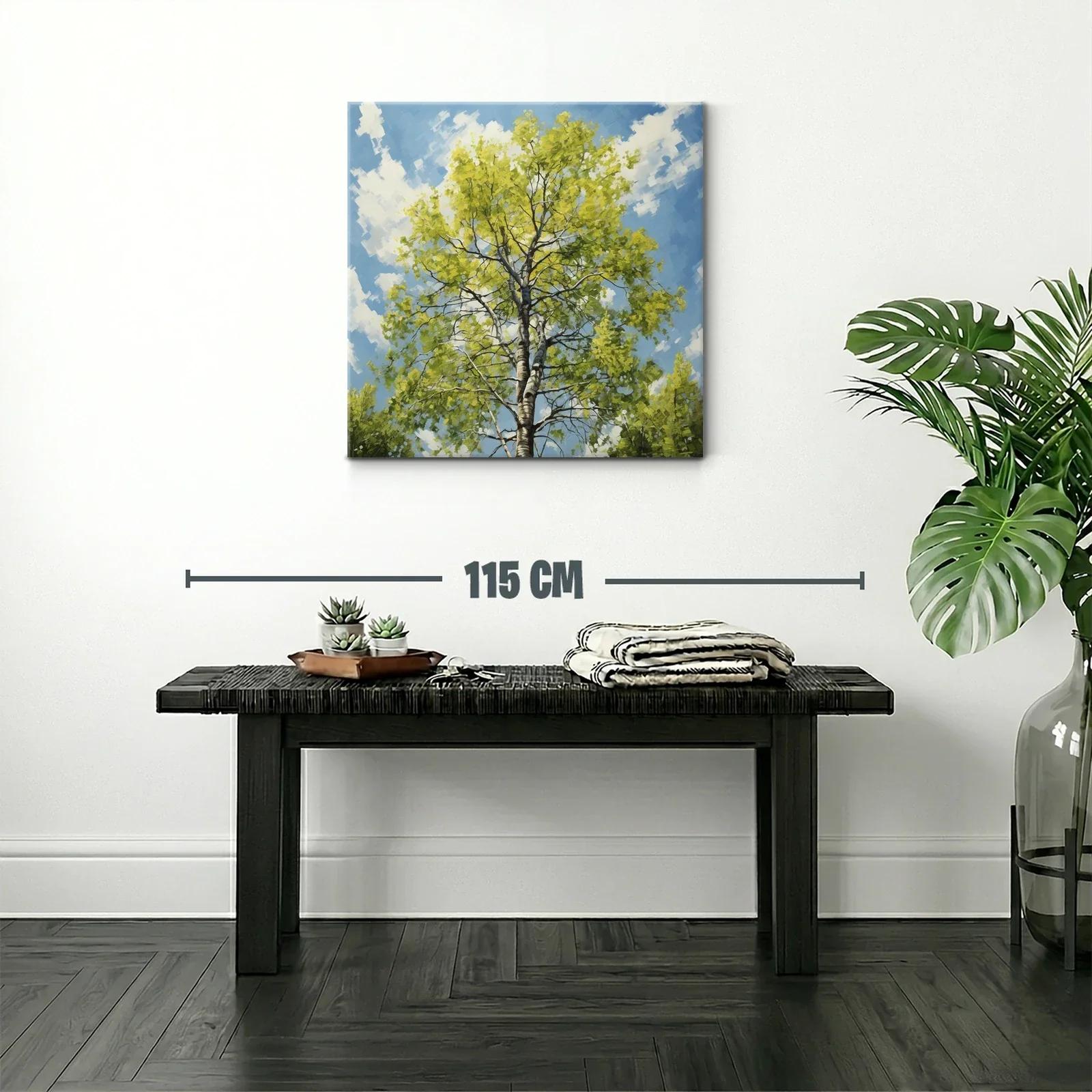 Cuadro de árbol con follaje verde bajo cielo azul claro — miniatura 2
