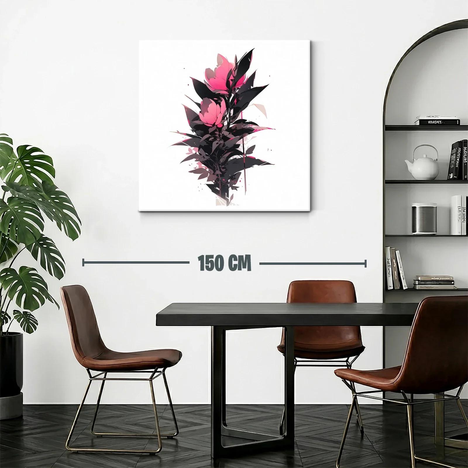 Cuadro floral con rosas en tonos fucsia y negro — miniatura 2