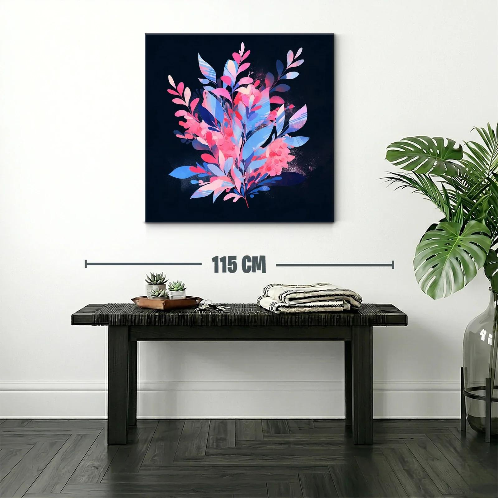 Composición floral vibrante con tonos rosa y azul — miniatura 2