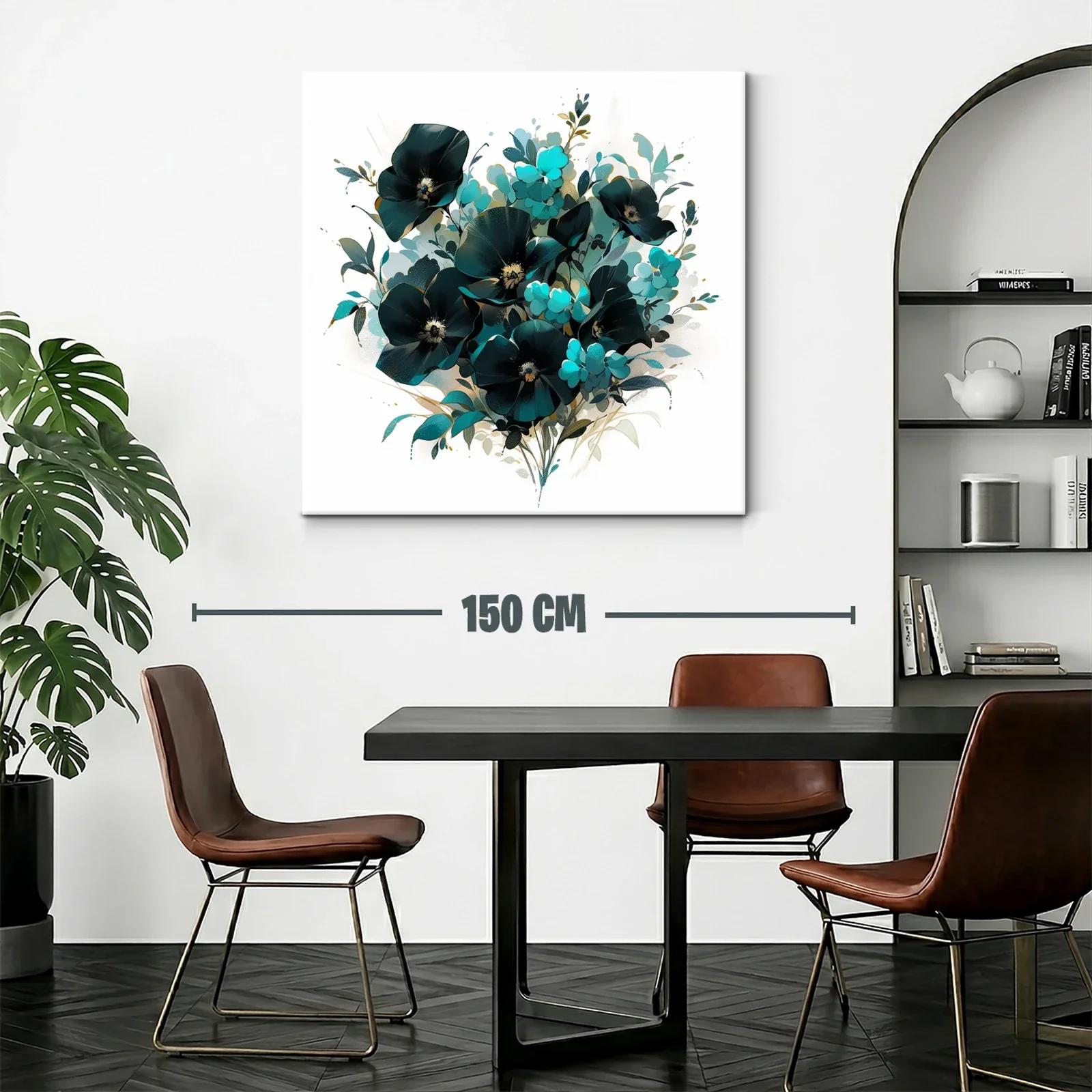 Composición floral moderna en tonos azul y negro — miniatura 2