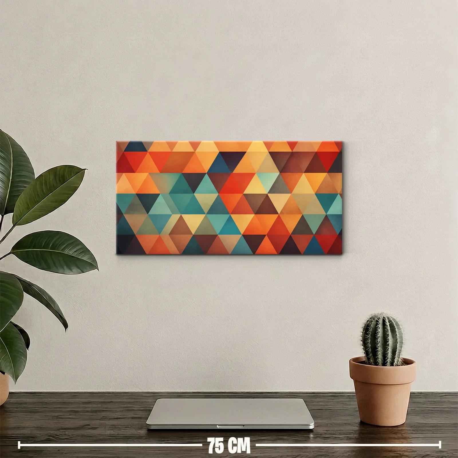 Cuadro patrón geométrico de triángulos en mosaico continuo — miniatura 2