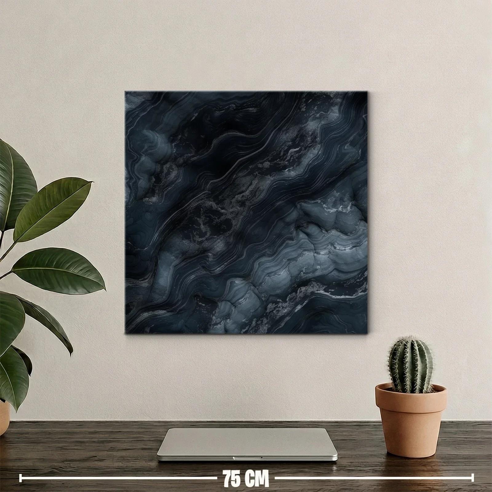 Cuadro abstracto en tonos oscuros con efecto mármol — miniatura 2