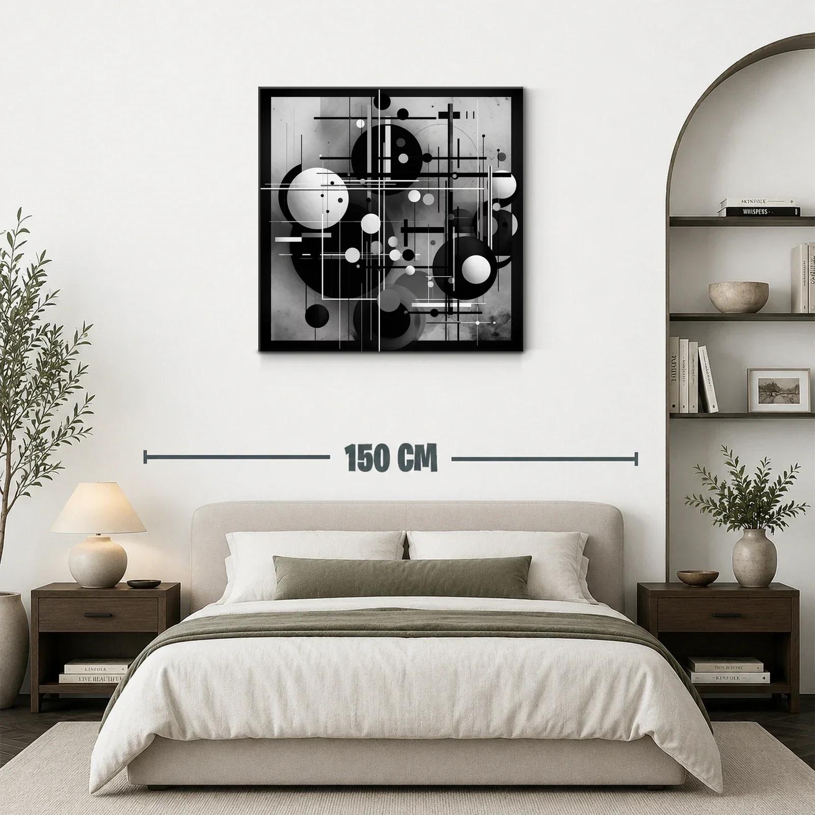 Arte abstracto geométrico en blanco y negro elegante — miniatura 3