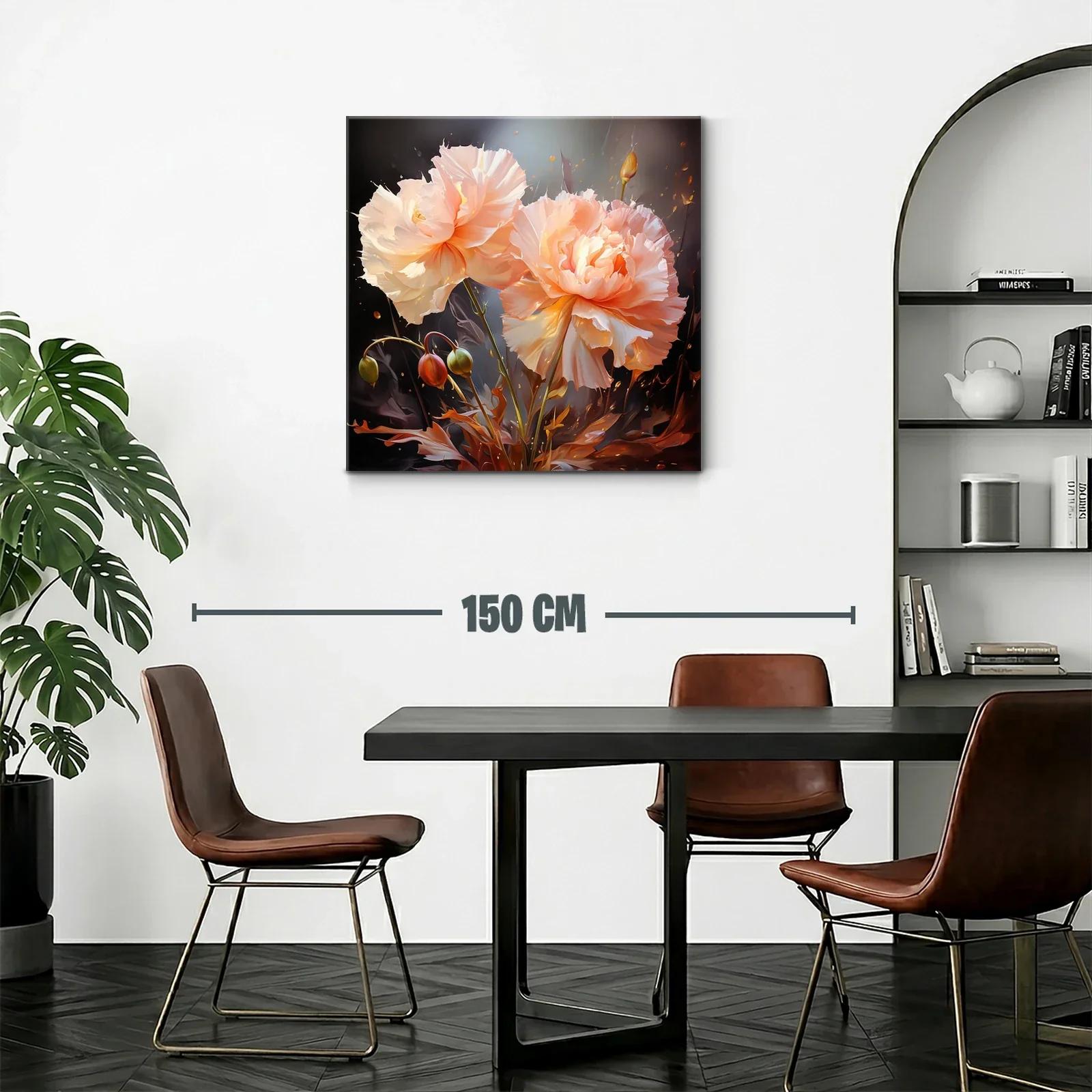 Cuadro floral con peonías delicadas y tonos cálidos — miniatura 2