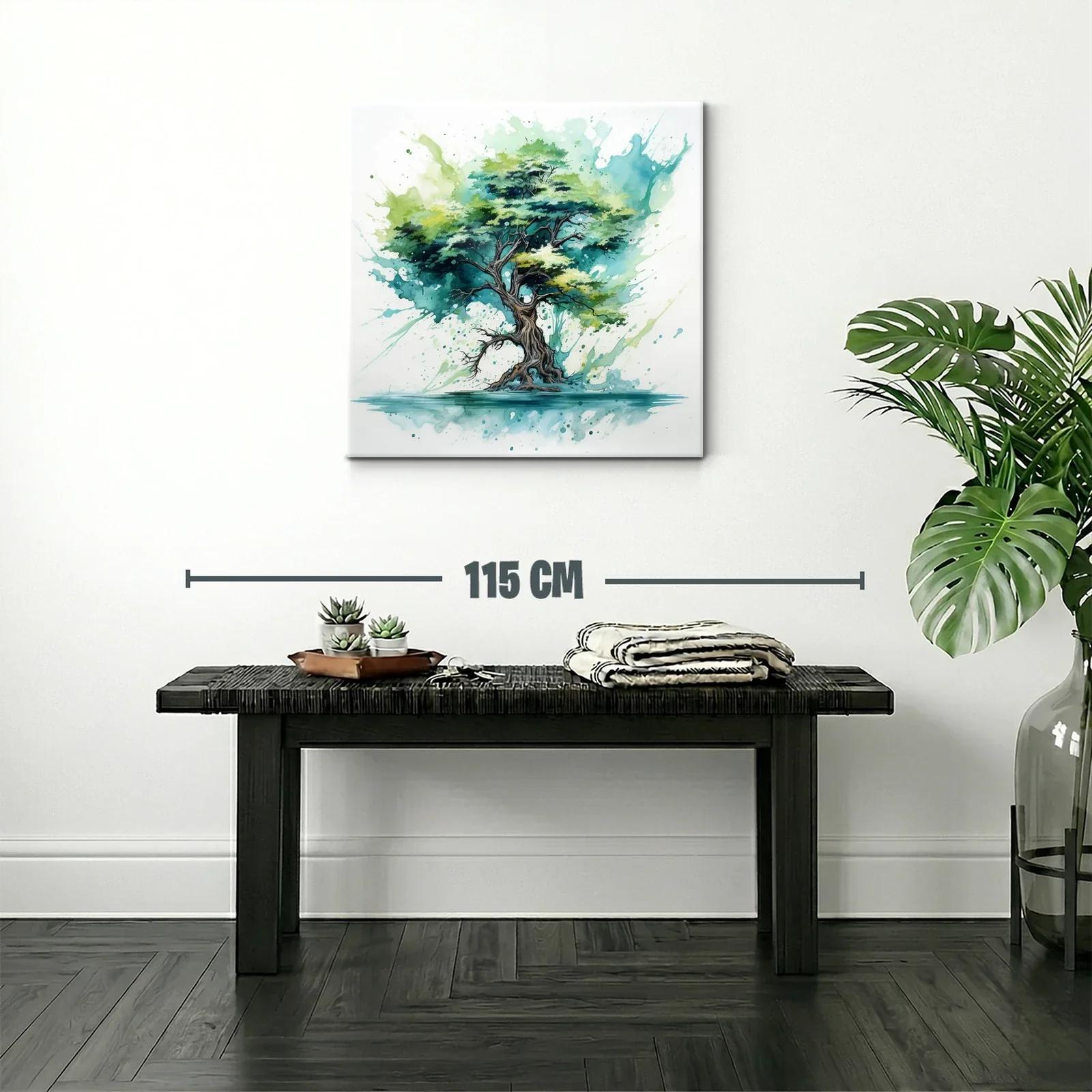Árbol vibrante con tonos verdes y azules — miniatura 2