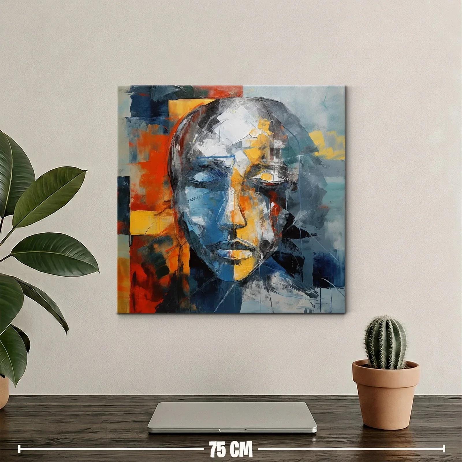 Rostro abstracto en tonos cálidos y fríos — miniatura 2
