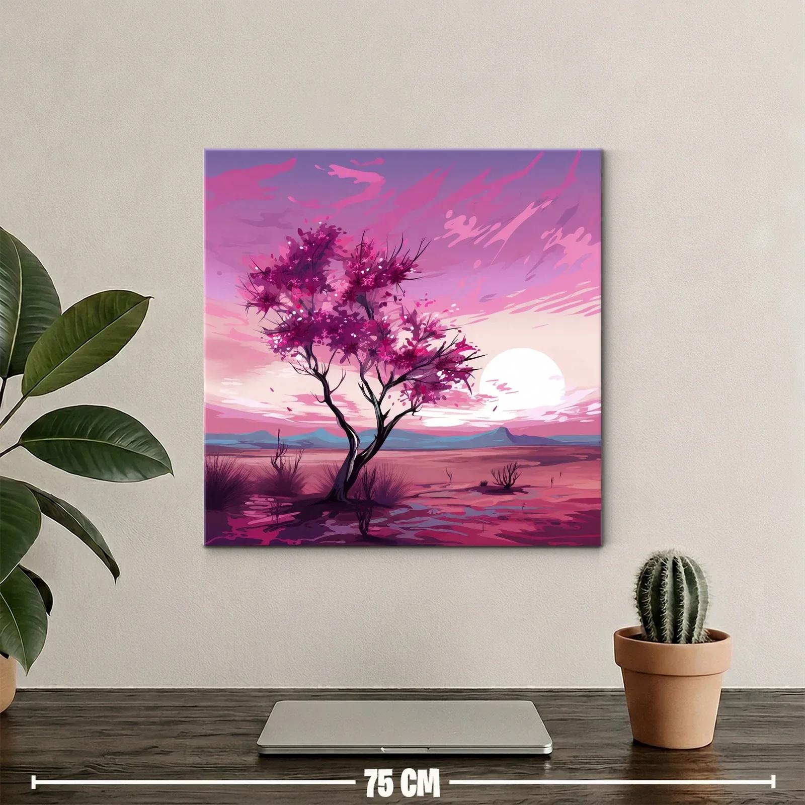 Atardecer en árbol florido con tonos cálidos y vibrantes — miniatura 2