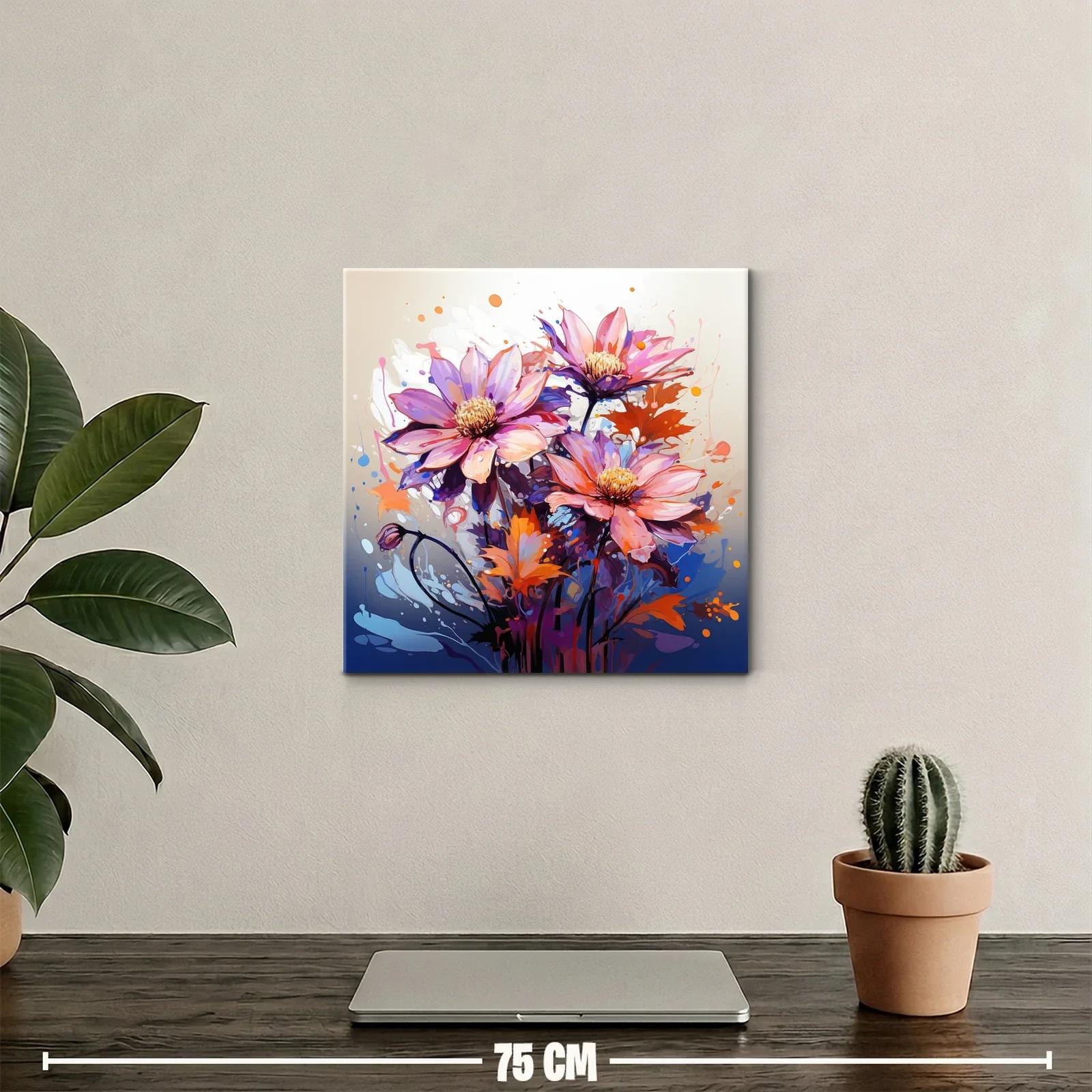 Vibrante composición floral con tonos rosas y naranjas — miniatura 2