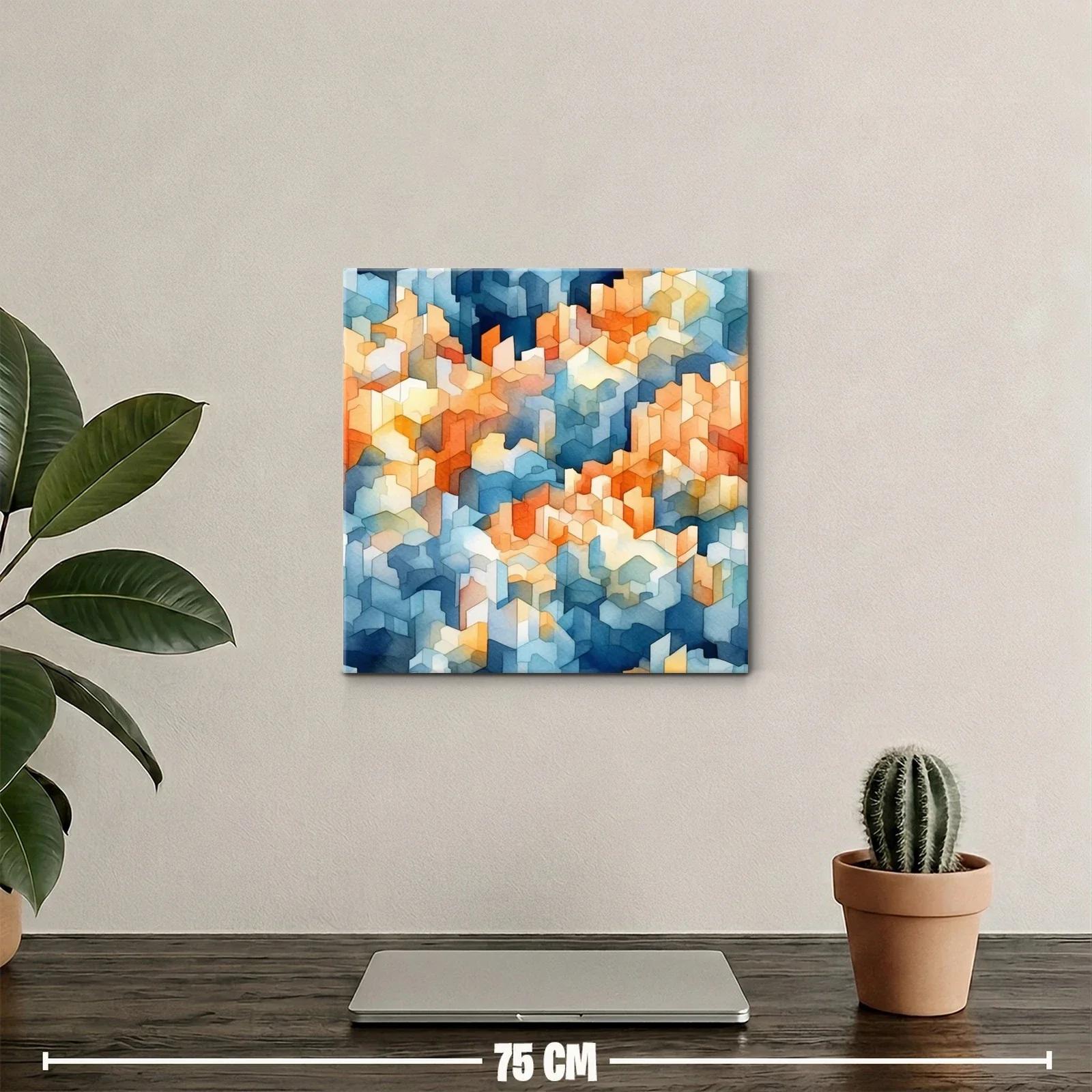 Diseño urbano abstracto en tonos azules y cálidos — miniatura 2