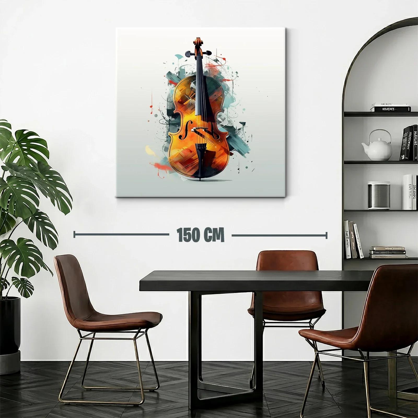 Cuadro con violín vibrante y toque moderno artístico — miniatura 2