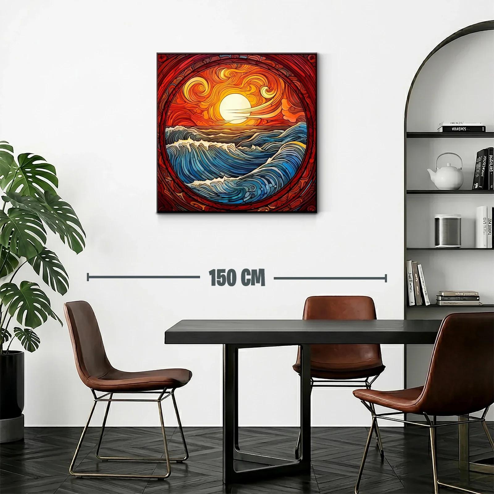Paisaje vibrante de mar y sol en tonos cálidos y azules — miniatura 2