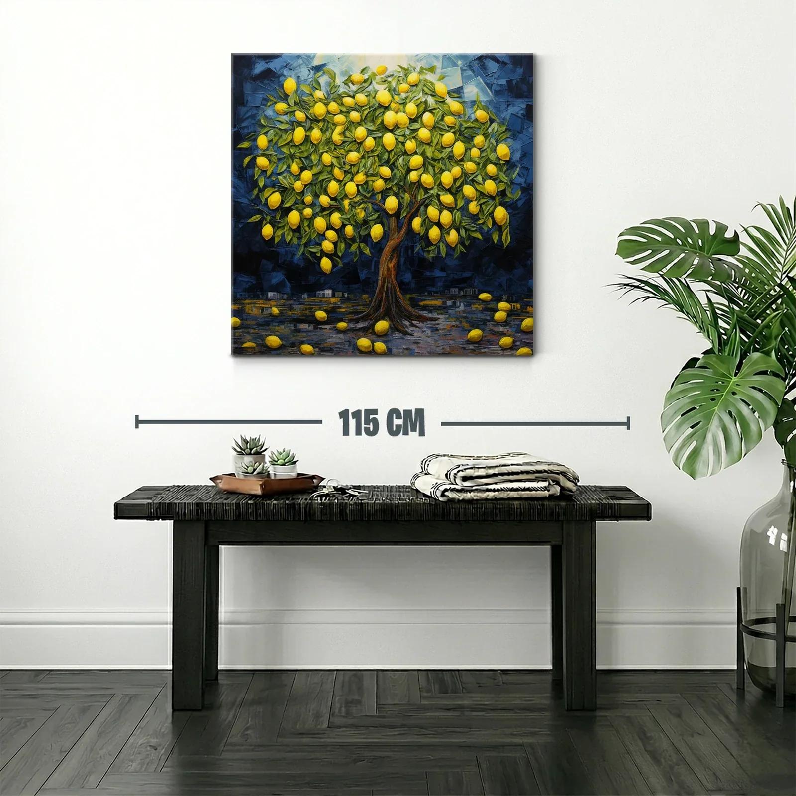 Árbol cargado de limones en tono vibrante azul noche — miniatura 2