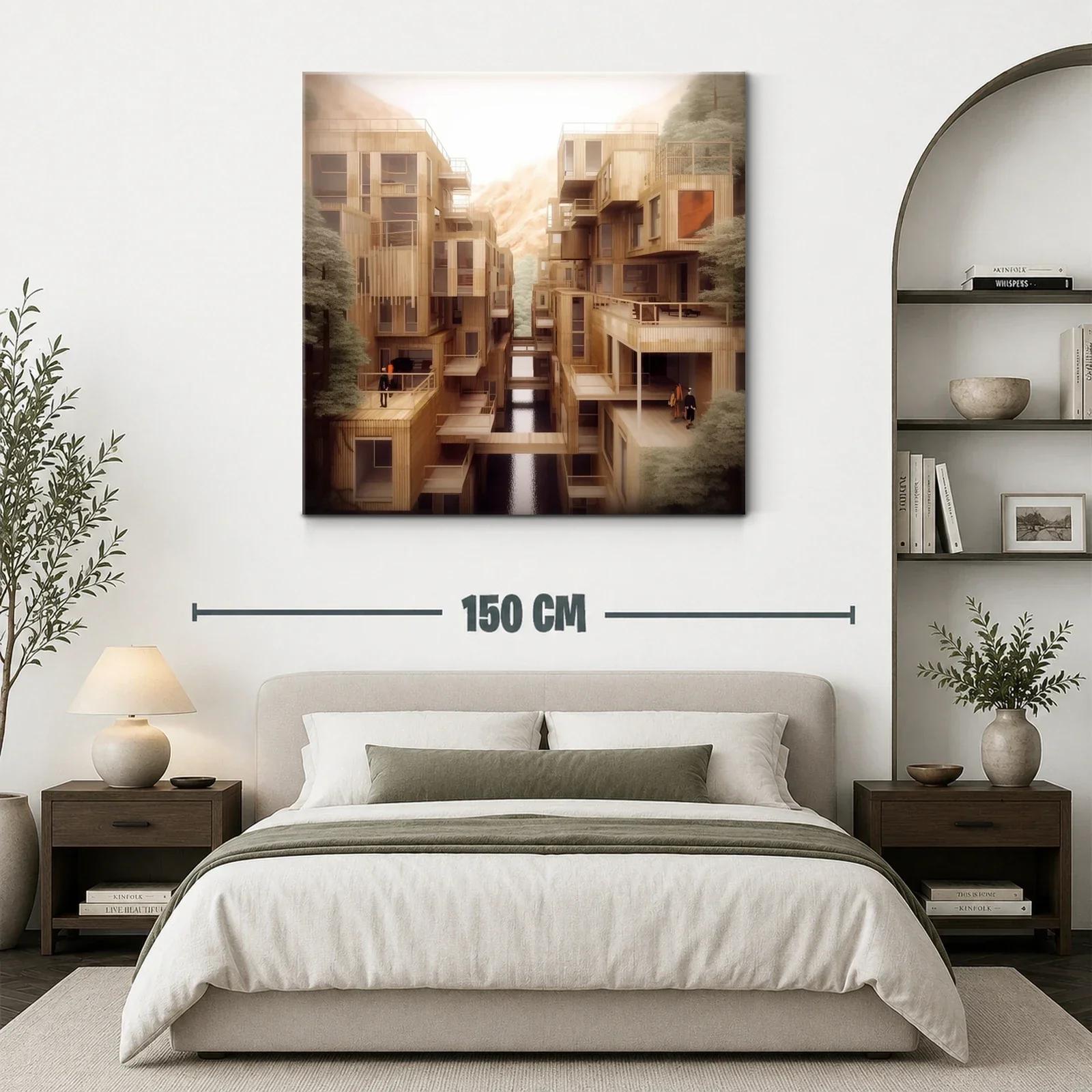 Arquitectura moderna con detalles en madera y reflejos naturales — miniatura 3