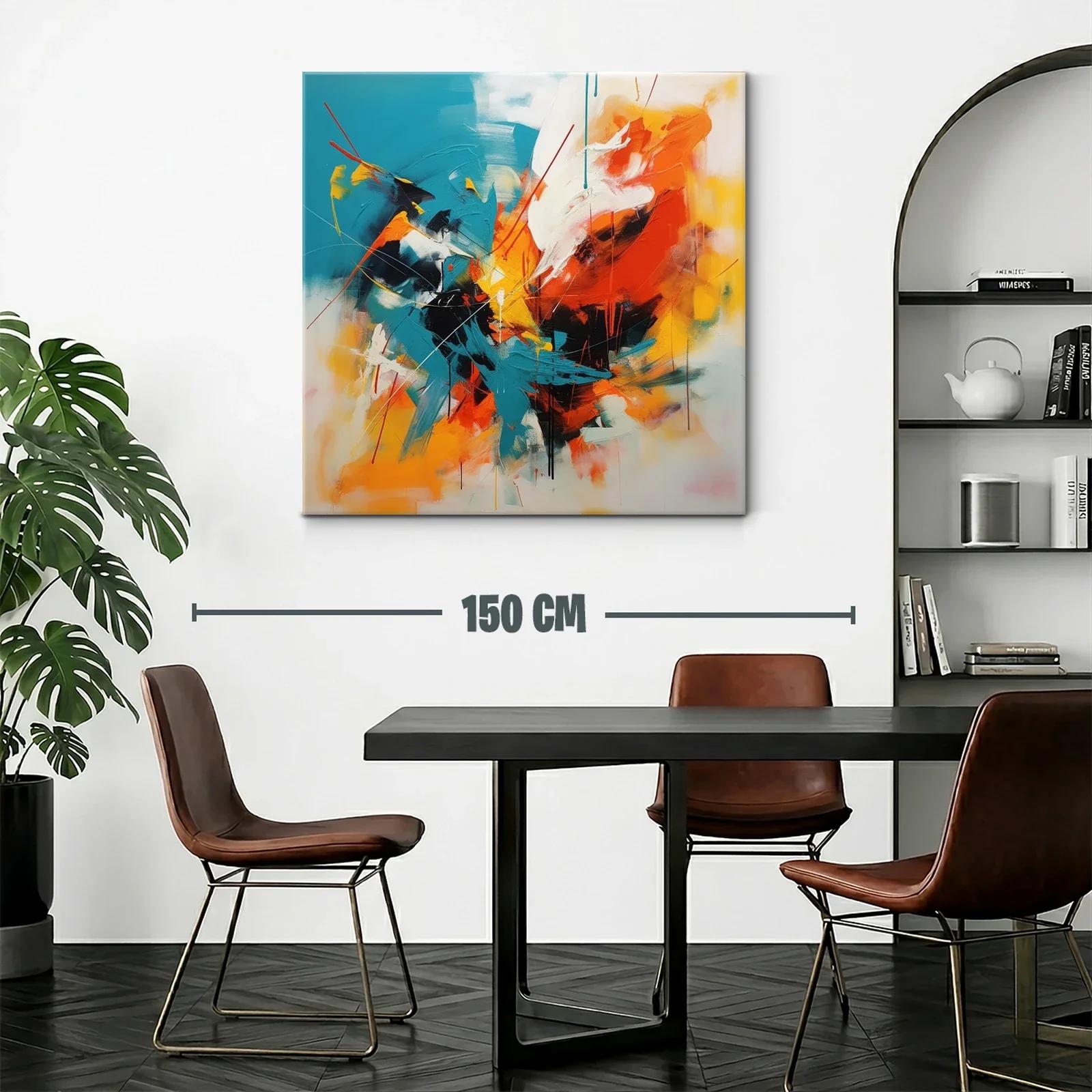 Cuadro abstracto vibrante con contrastes intensos y dinámicos — miniatura 2