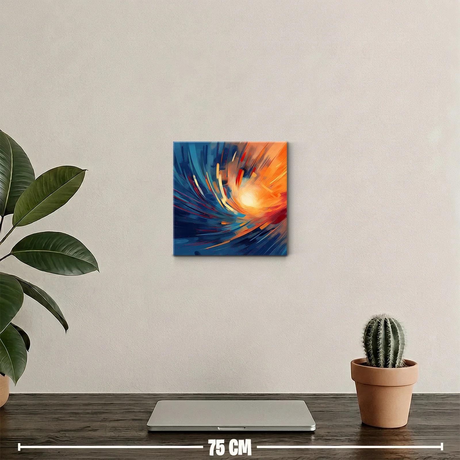 Cuadro abstracto con remolino de luz y color vibrante — miniatura 2