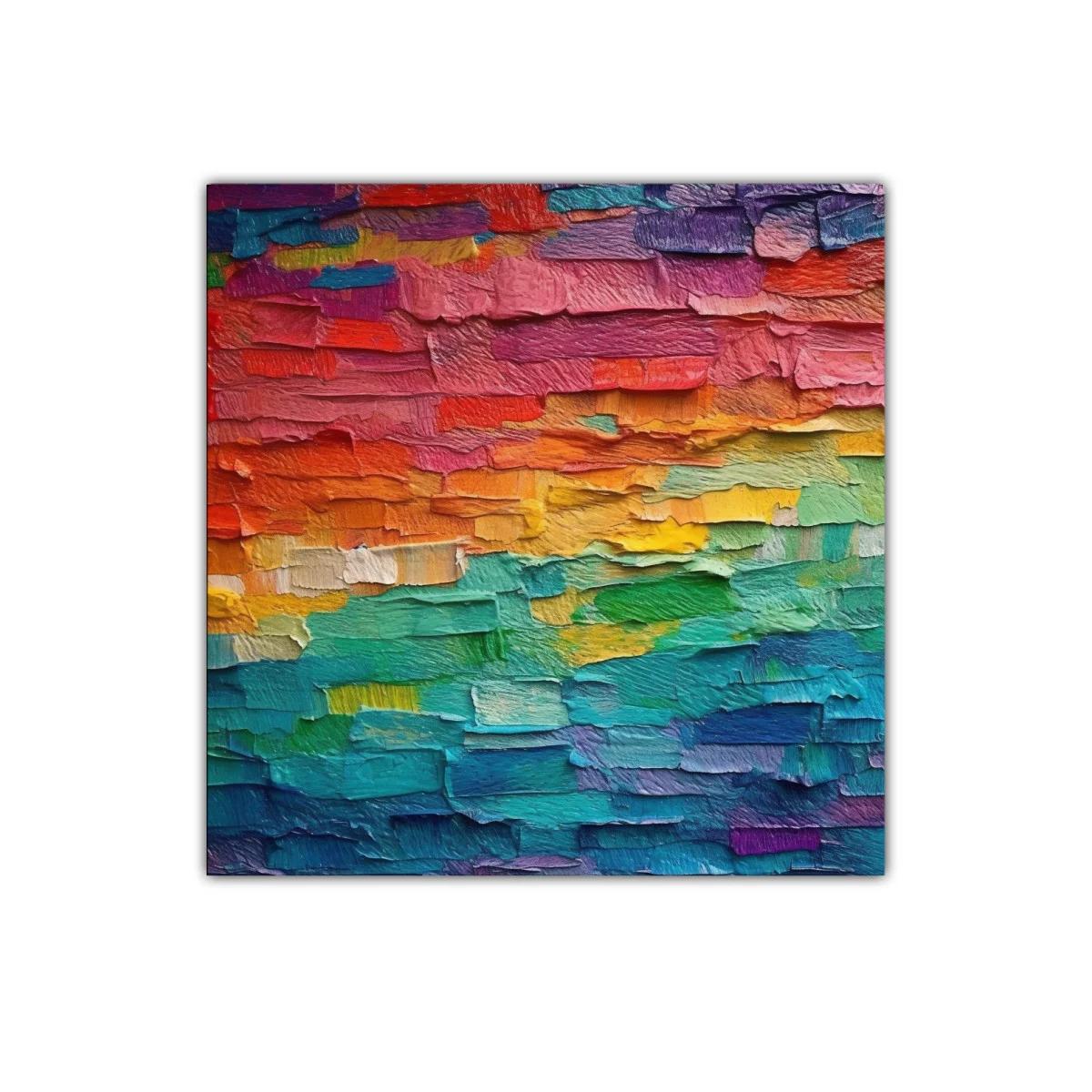 Cuadro abstracto en vibrantes tonos arcoíris para decoración — imagen principal