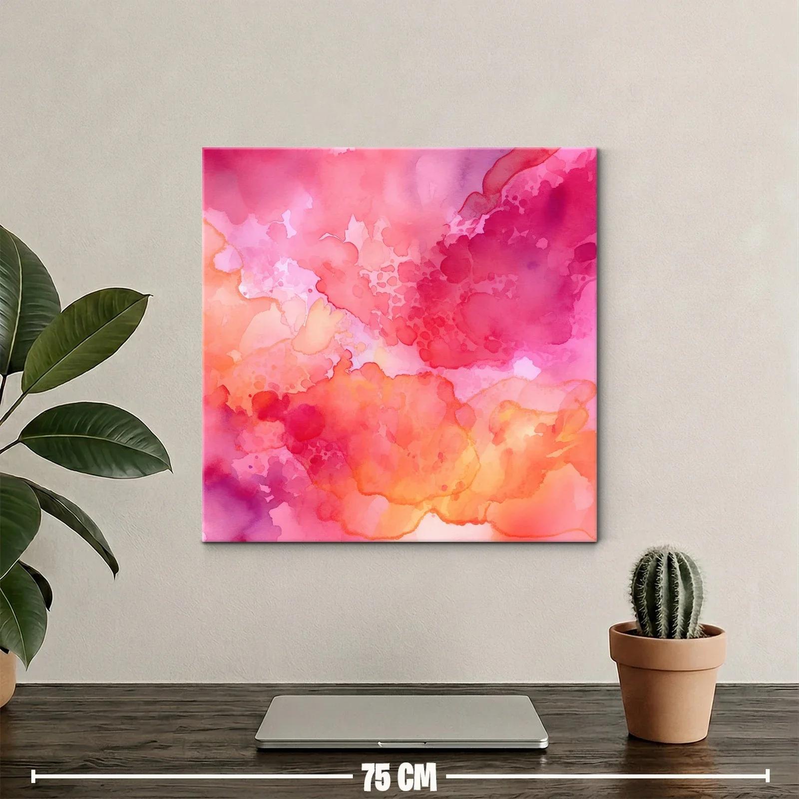 Cuadro abstracto en tonos cálidos con texturas fluidas — miniatura 2