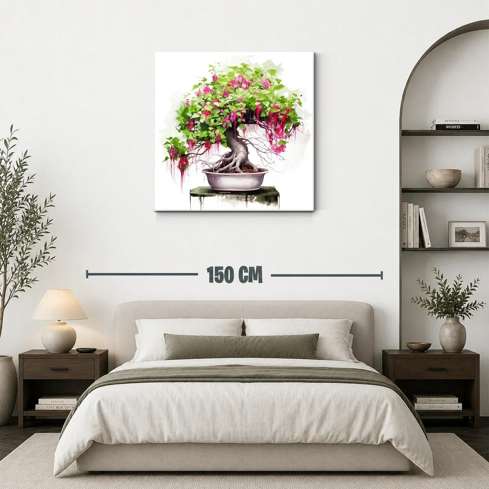 Bonsái con flores rosas y follaje verde vibrante — miniatura 3