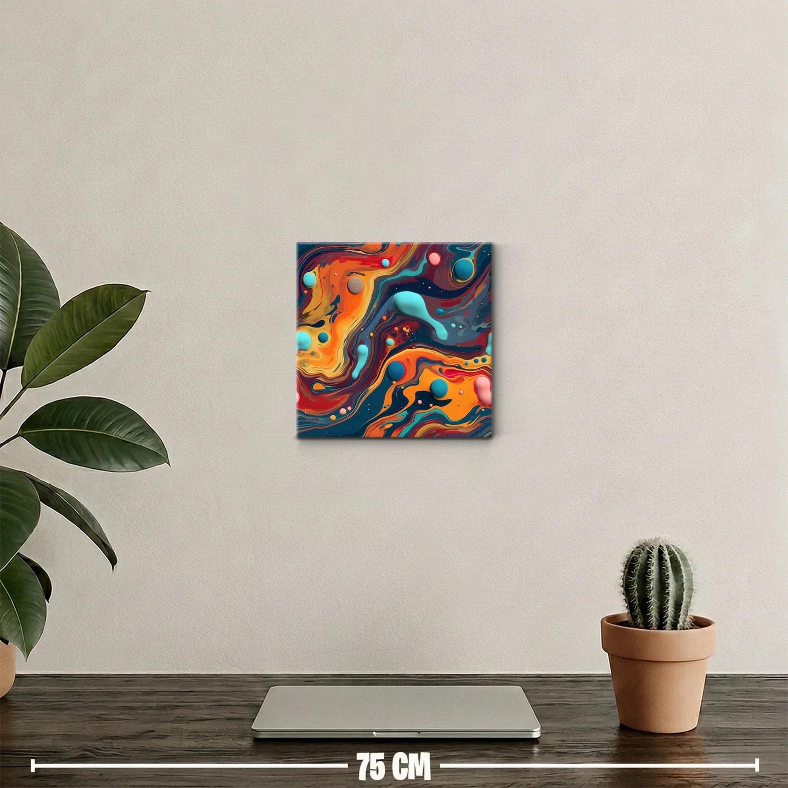 Cuadro abstracto con movimiento y colores vibrantes — miniatura 2
