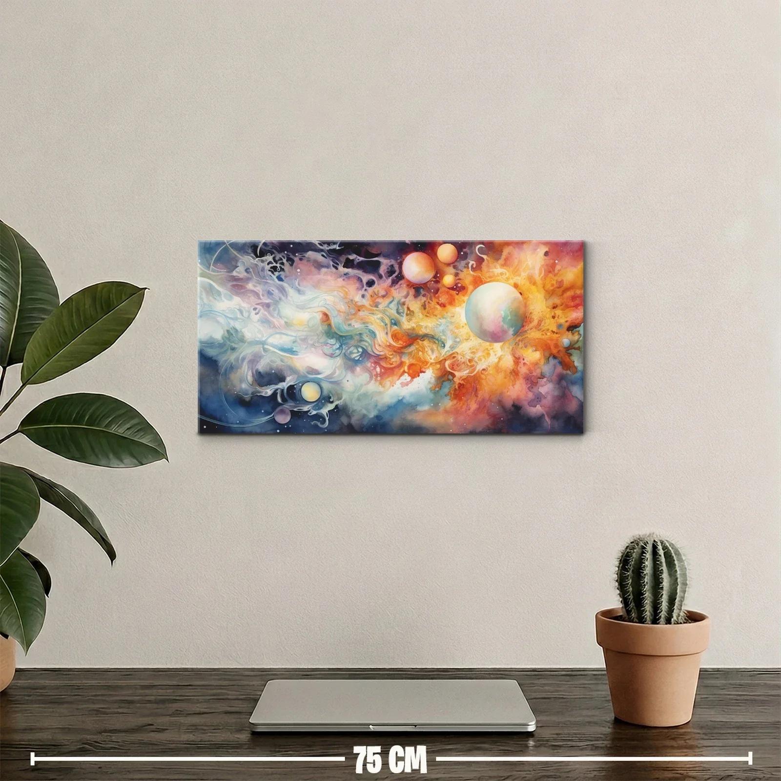 Cuadro nebulosa cósmica con esferas flotantes — miniatura 2