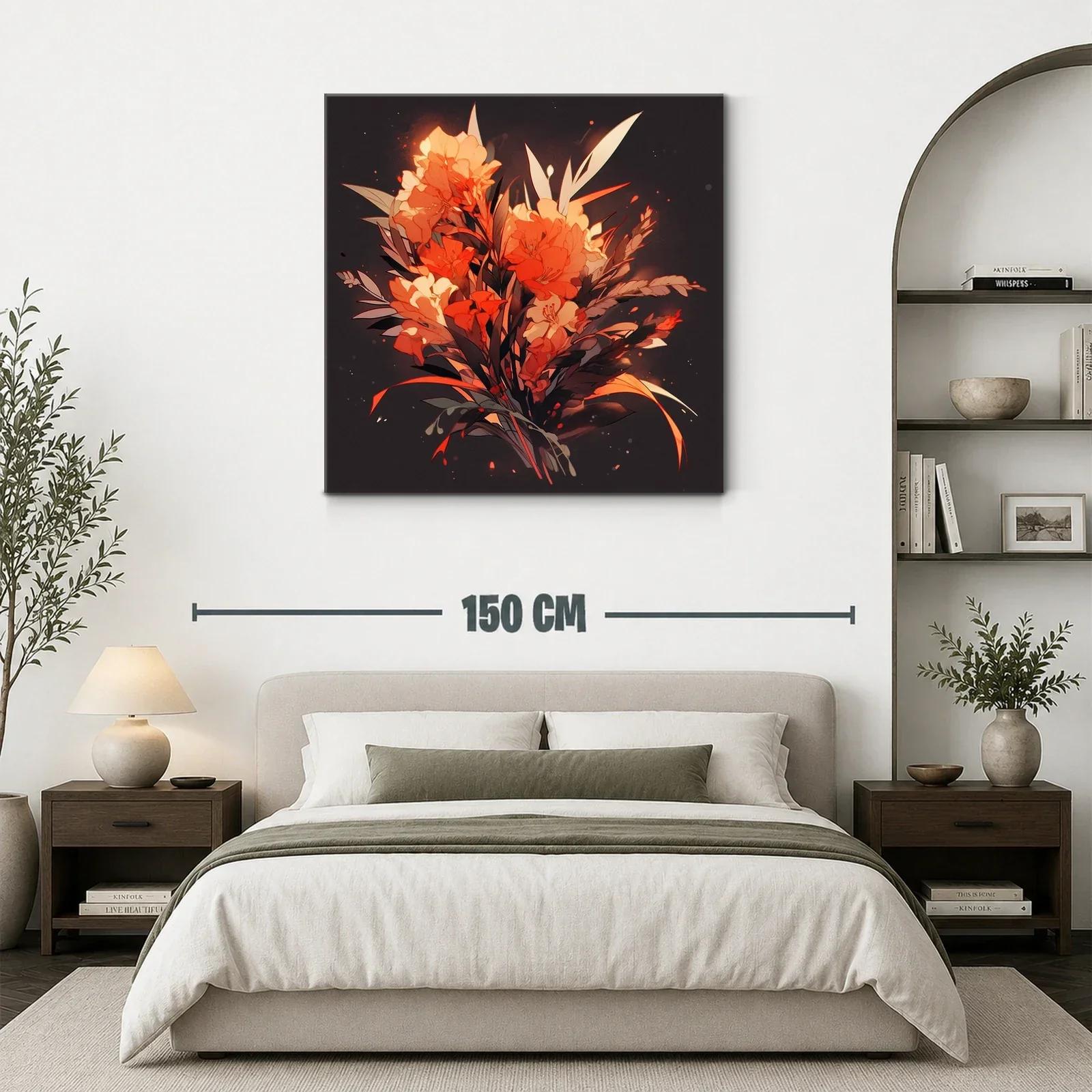 Ramo de flores cálidas sobre fondo oscuro — miniatura 3