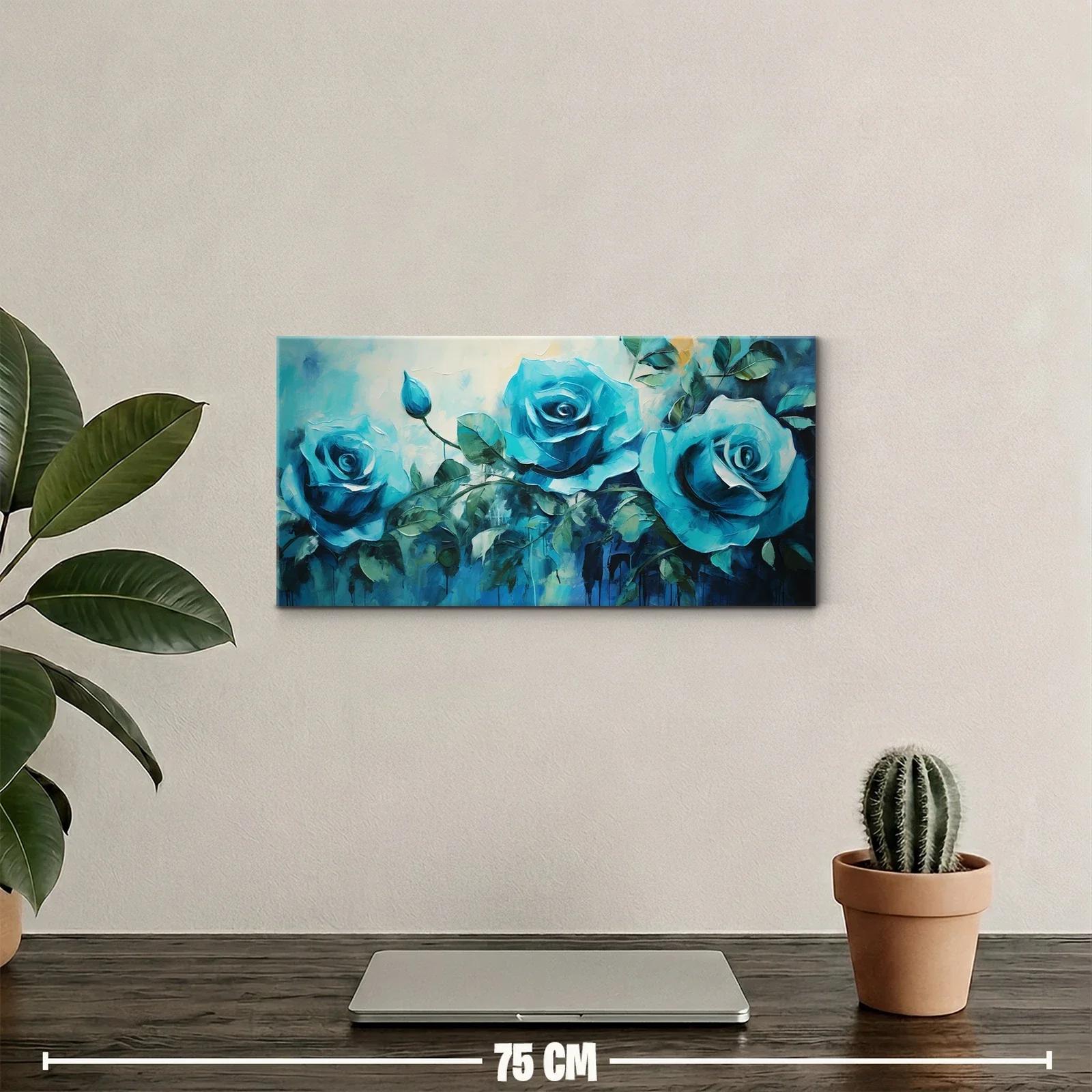 Cuadro rosas azules con tres flores grandes — miniatura 2