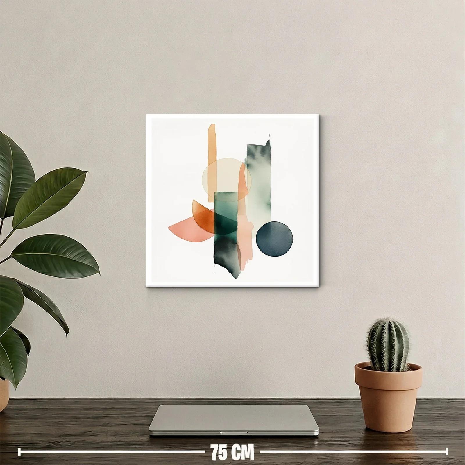 Composición abstracta en tonos cálidos y verdes profundos — miniatura 2