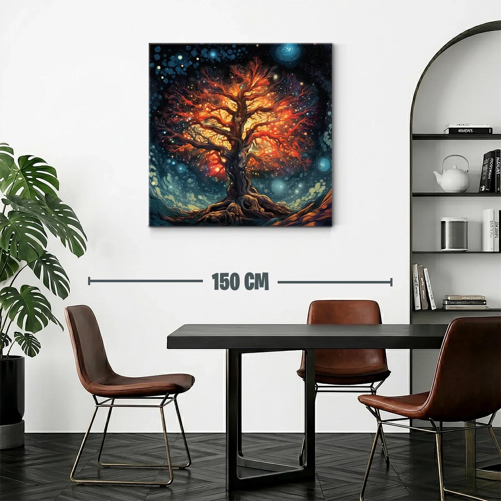Árbol de luz en noche estrellada vibrante y mágica — miniatura 2