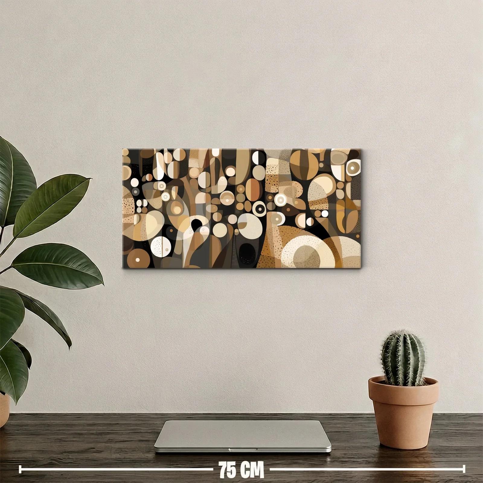 Cuadro composición geométrica de círculos con texturas punteadas — miniatura 2