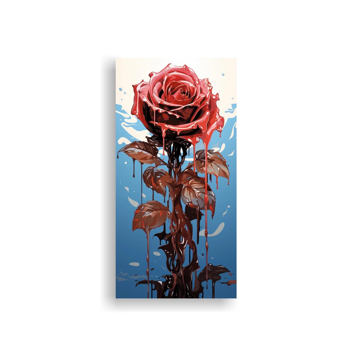Cuadro rosa roja con efecto de pintura derretida — imagen principal