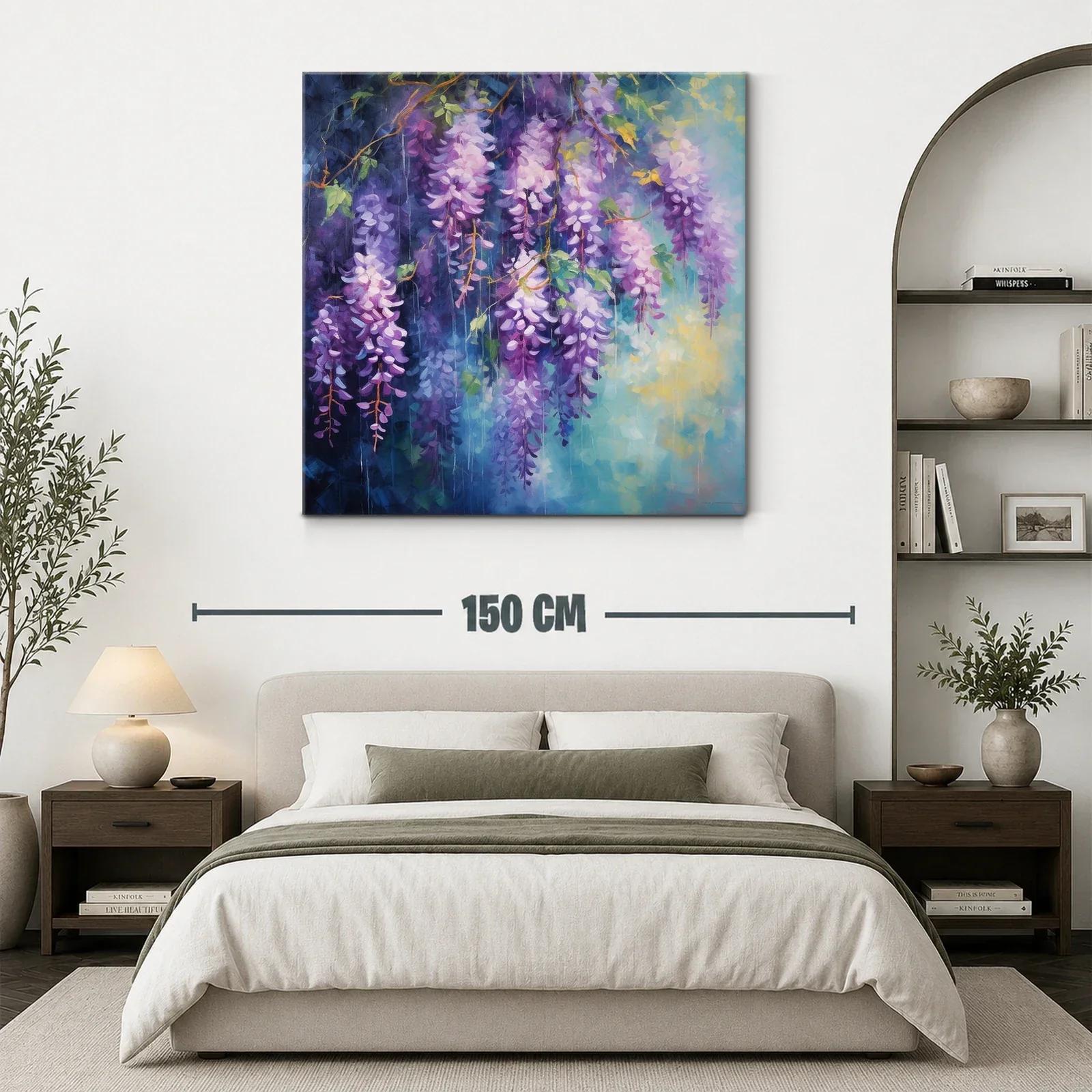 Exuberancia floral en cascada de glicinias violetas y lilas — miniatura 3