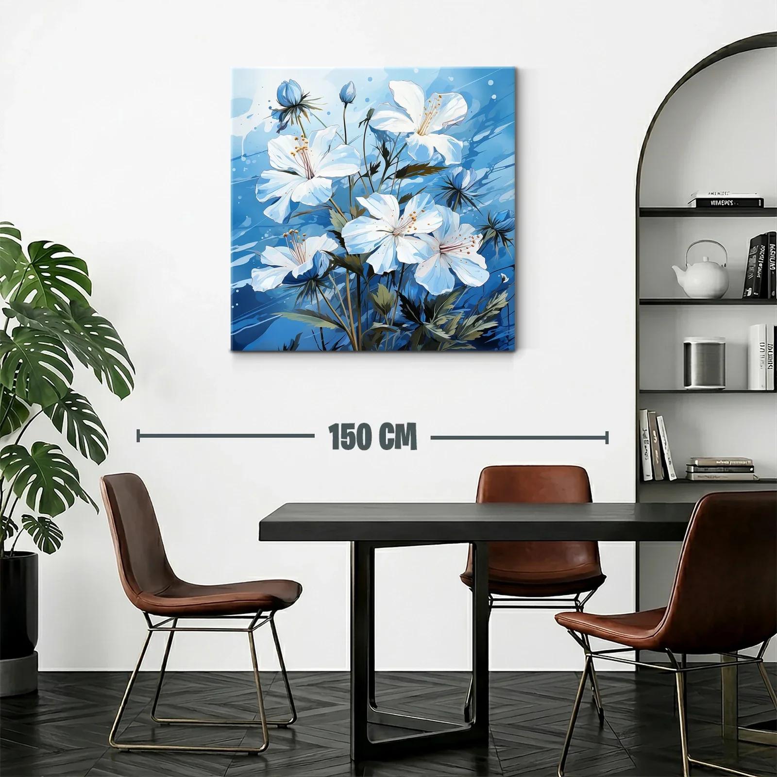Elegancia floral en tonos frescos y azules vibrantes — miniatura 2