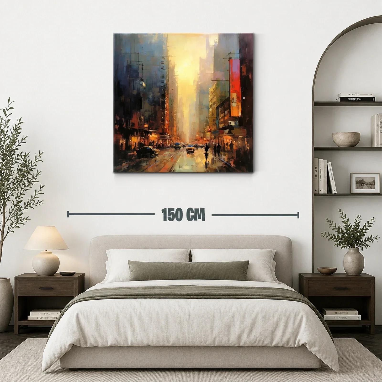 Atardecer urbano con luces cálidas en ciudad vibrante — miniatura 3