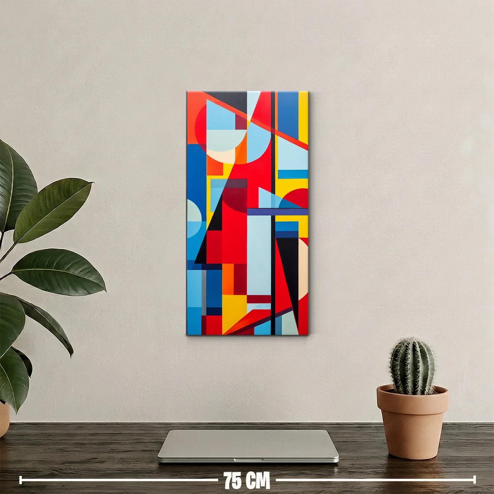 Cuadro abstracción geométrica con bloques de color — miniatura 2