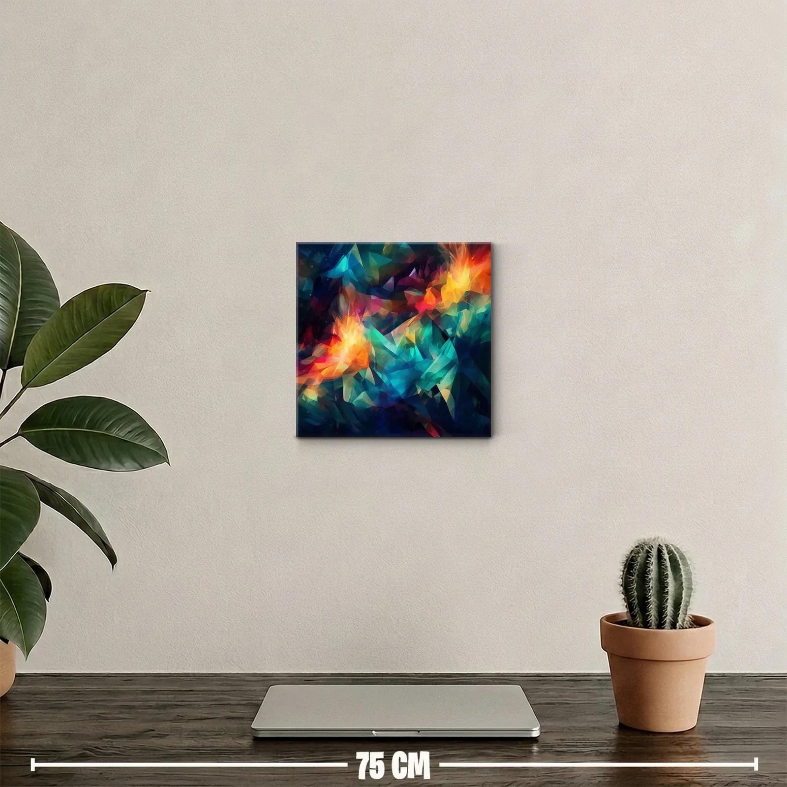 Cuadro abstracto con explosión de colores vibrantes — miniatura 2
