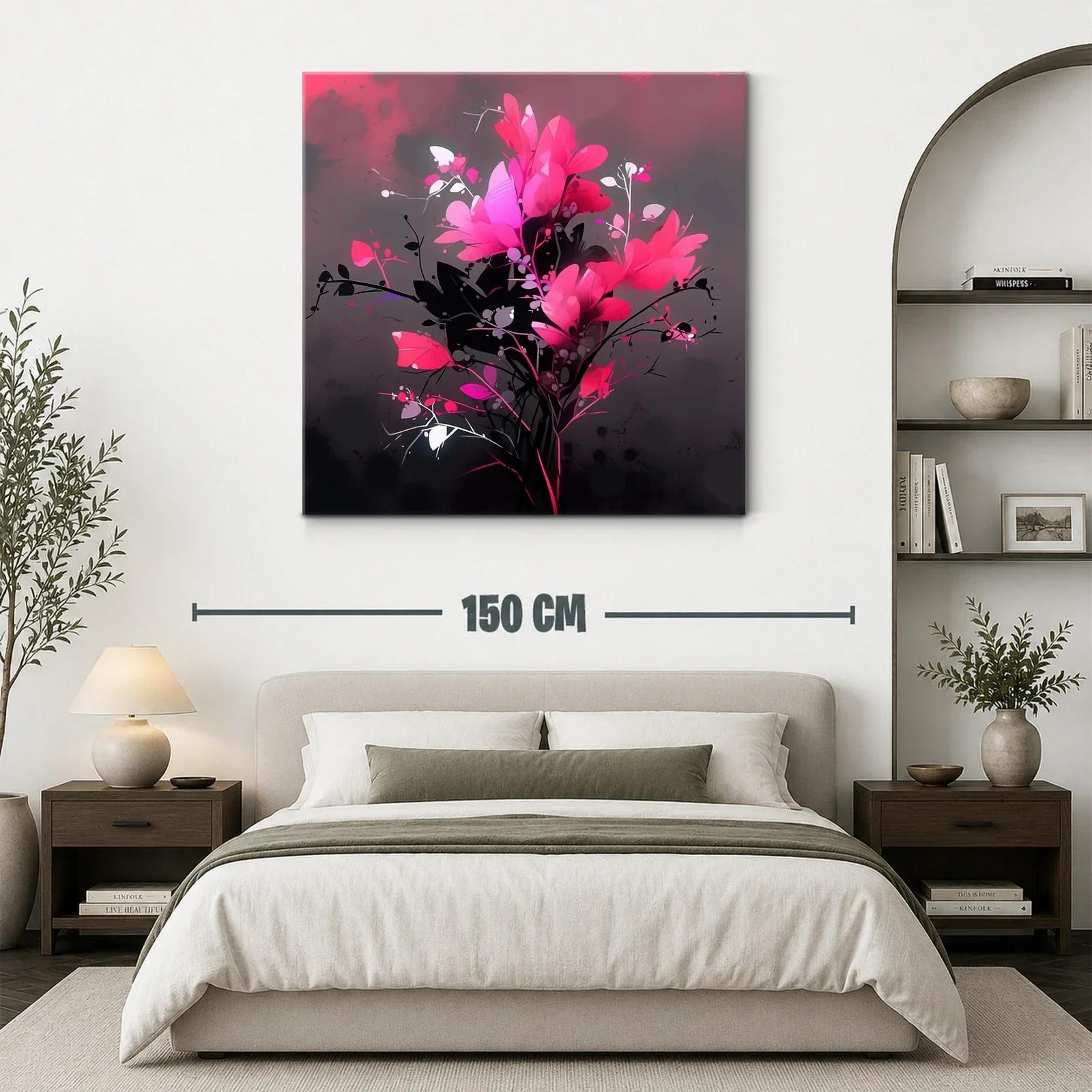 Ramo de flores vibrantes en tonos fucsia y negro — miniatura 3