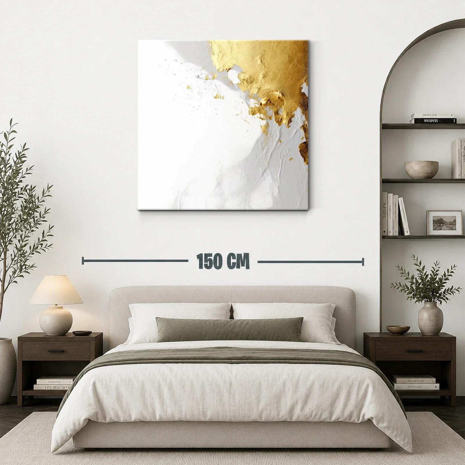 Composición abstracta en tonos dorados y blancos delicados — miniatura 3