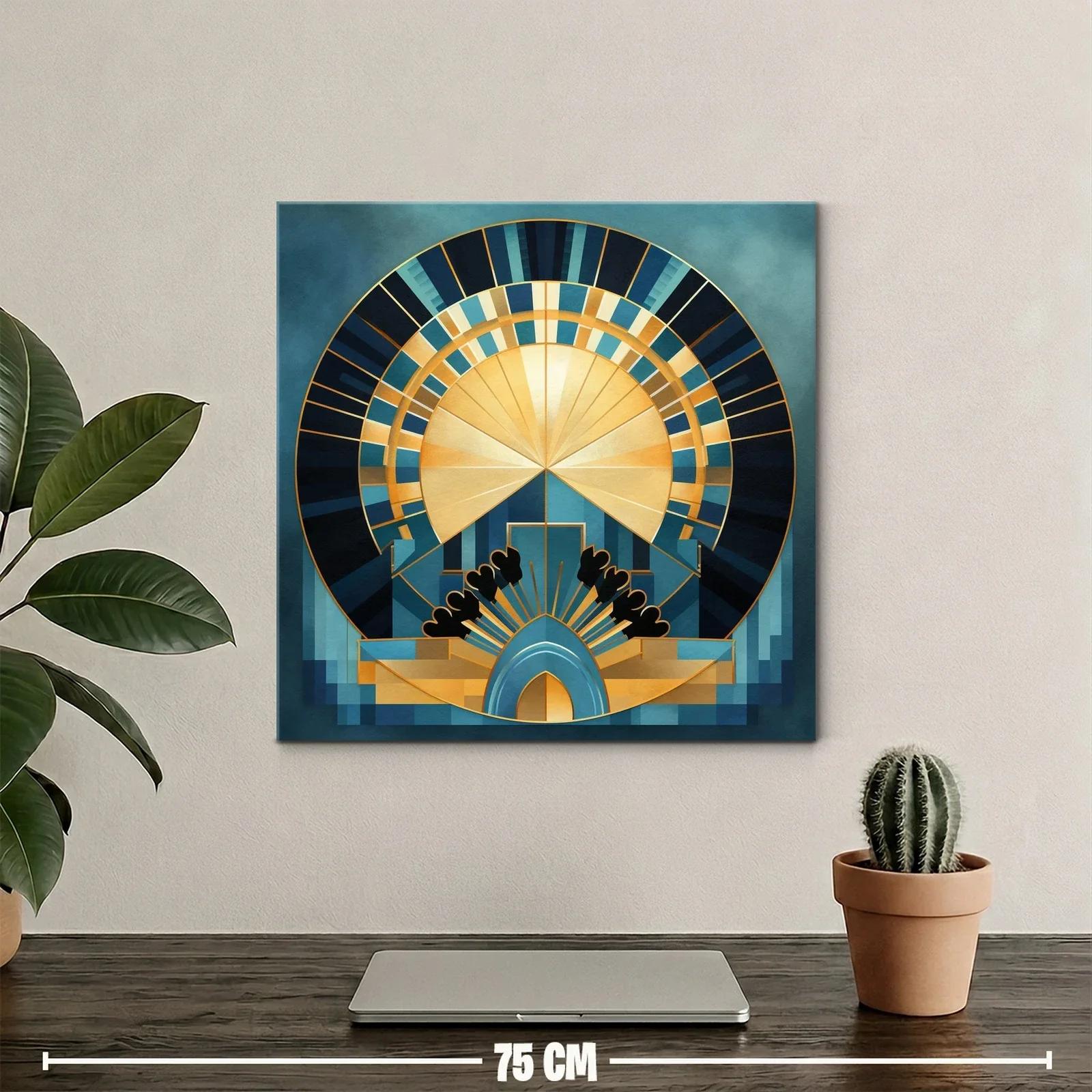 Composición geométrica en tonos azules y dorados — miniatura 2
