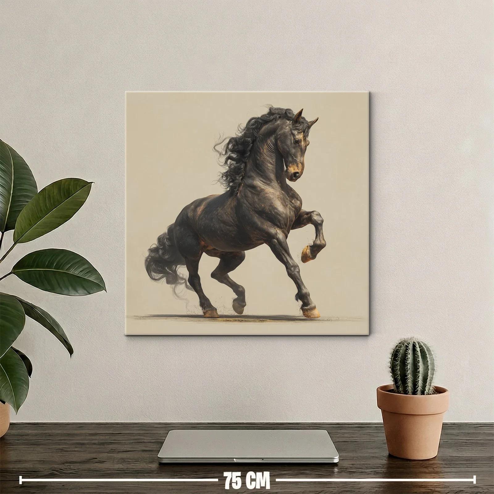 Caballo negro explosivo en movimiento elegante — miniatura 2
