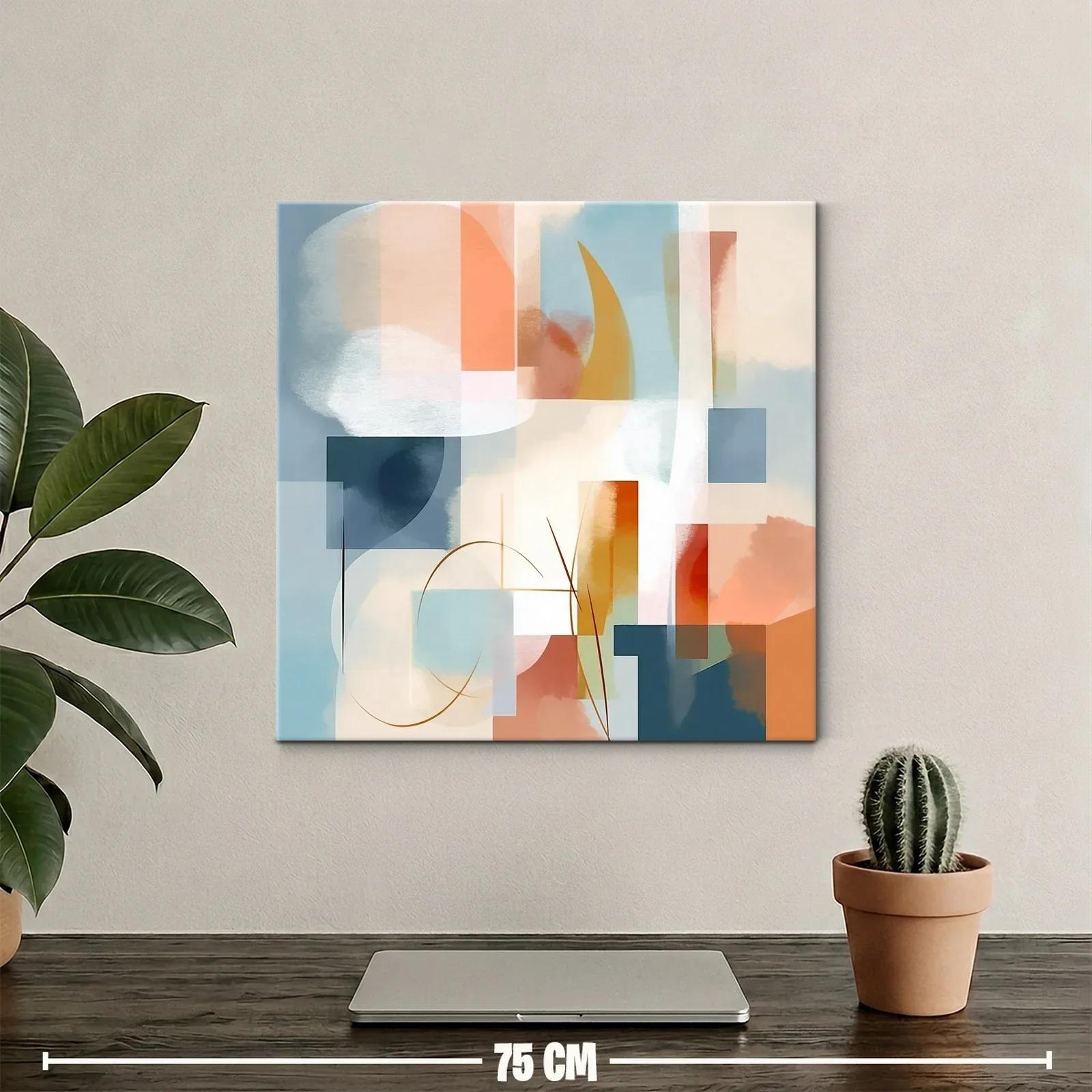 Composición abstracta con tonos cálidos y fríos equilibrados — miniatura 2